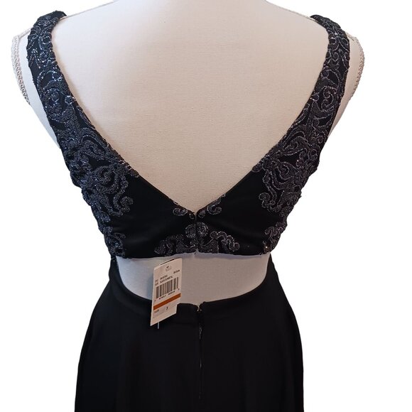 NEW Speechless Juniors Glitter High-Low Cut-out Party Dress Size 3 Black/Grey - Picture 8 of 16